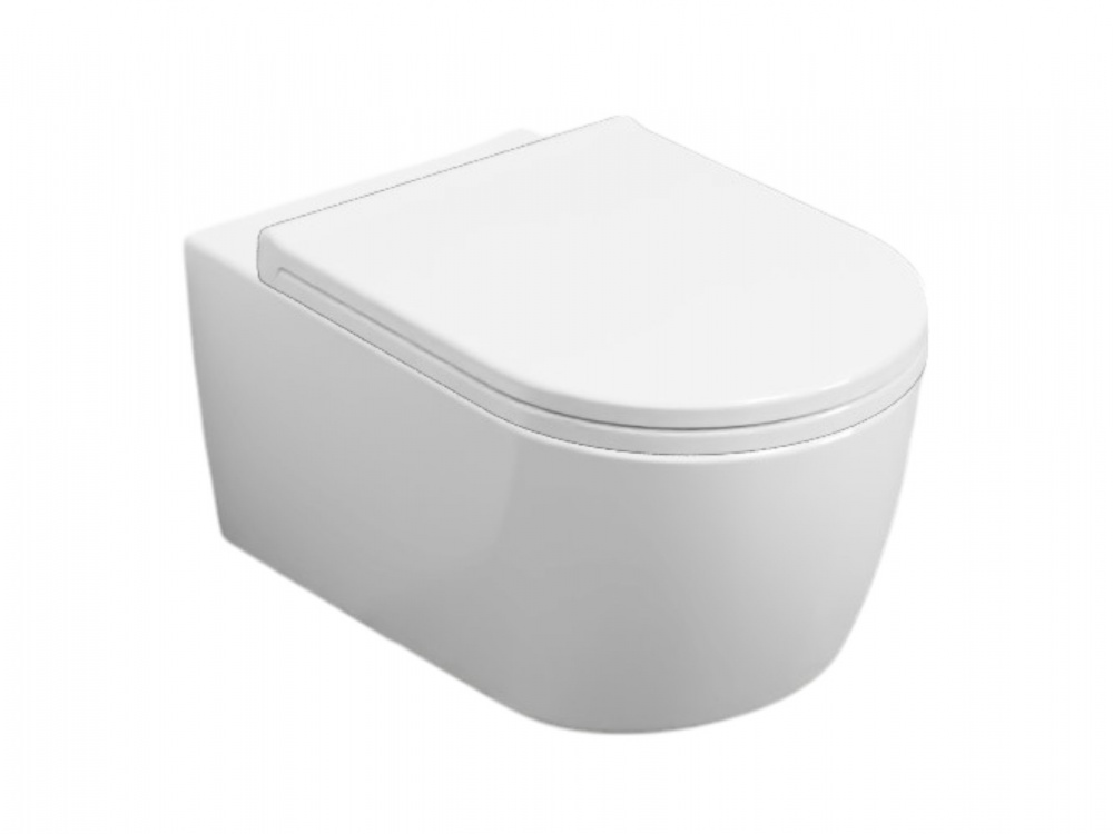 CIELO SMILE Унитаз подвесной в комплекте с крепежами, без ободка, 34x53xH27, Gloss White арт. 37655