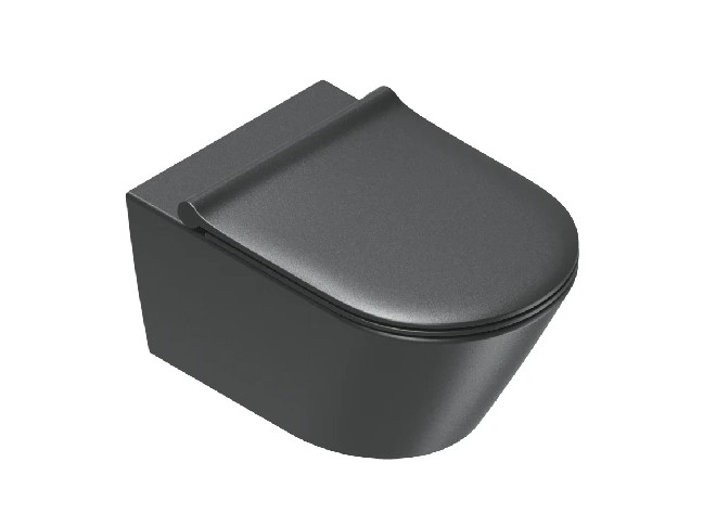 CATALANO ZERO Унитаз подвесной 55х35, безободковый Silentech, Cataglaze+ черный матовый арт. 89898