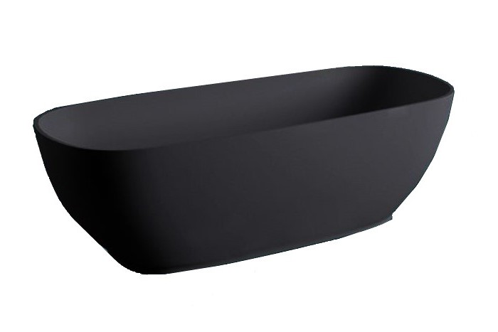ART CERAM HOOP Ванна искусственного камня Livingtec, со сливом-переливом, 170х70хH50 см, matt black арт. 32304