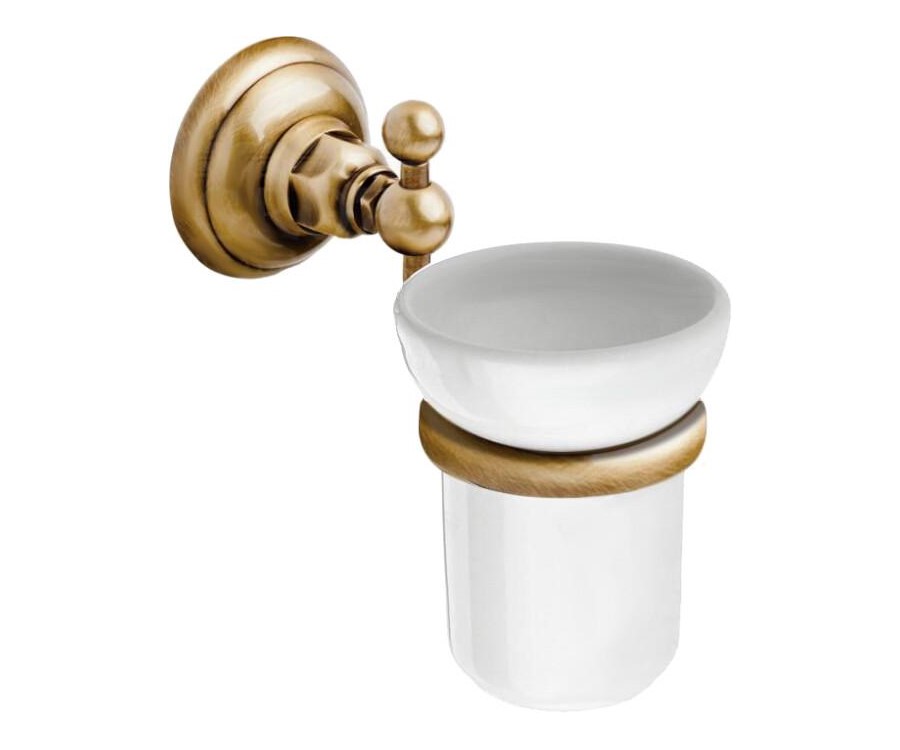 NICOLAZZI ACCESSORI BAGNO Стакан настенный, белый/bronze арт. 30333