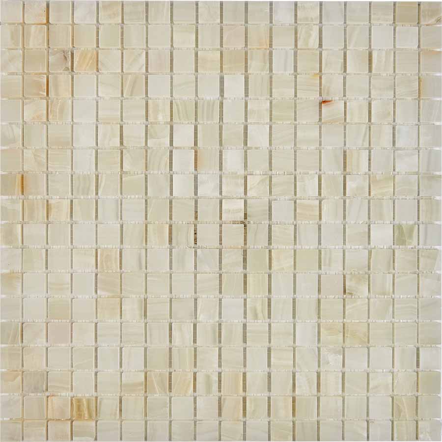 PIX 200 White onyx, чип 15x15 мм, сетка 305х305х6 мм, Полированная арт. 73739