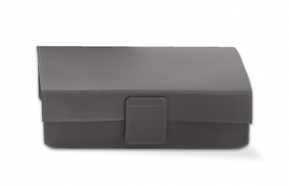DW NAPPA UTBD Бокс универсальный с крышкой, 9x25x17 см, кожа, дымчато-серый арт. 31857
