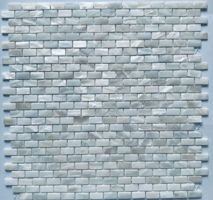 PIX768 из натурального перламутра Super White, чип 10*20 мм, сетка 290х300х2 мм арт. 73922