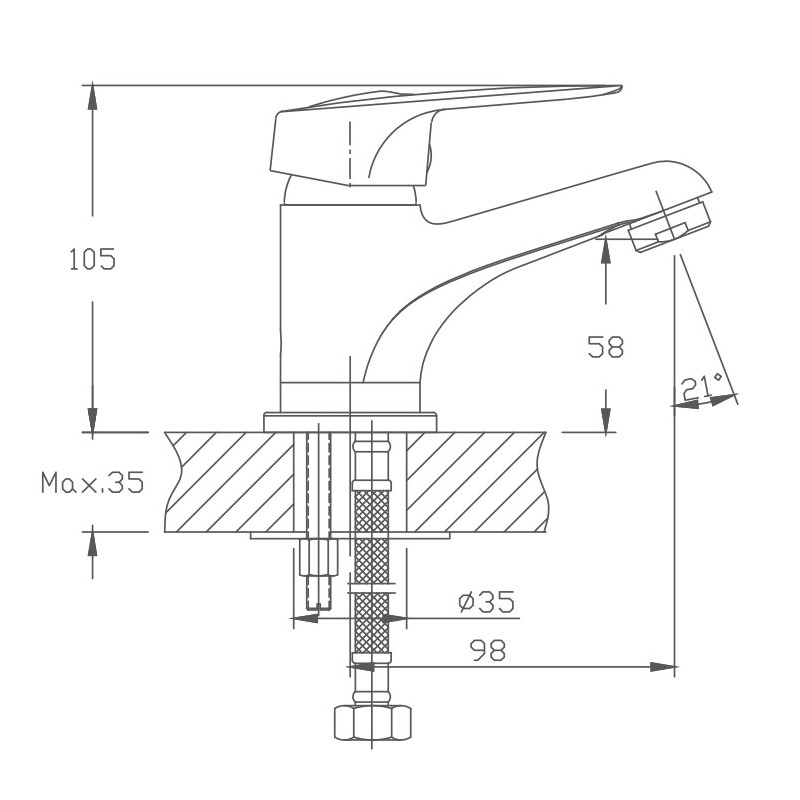 Смеситель для раковины Haiba HB1037, хром арт. 162338