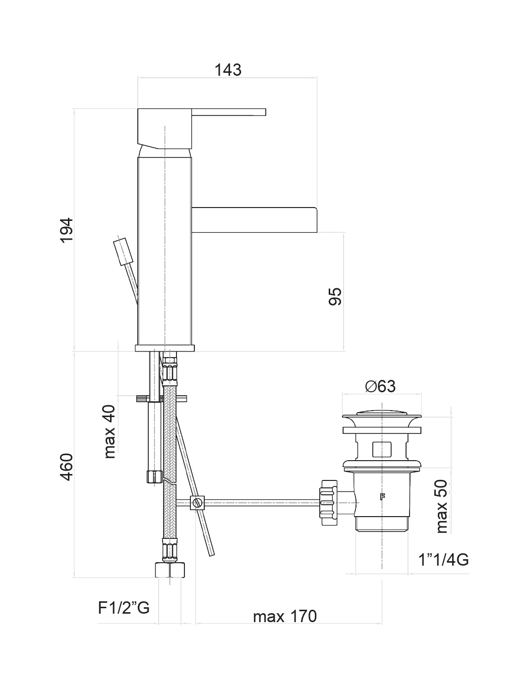 Смеситель для раковины Fiore XS 71CR7705, хром арт. 162540