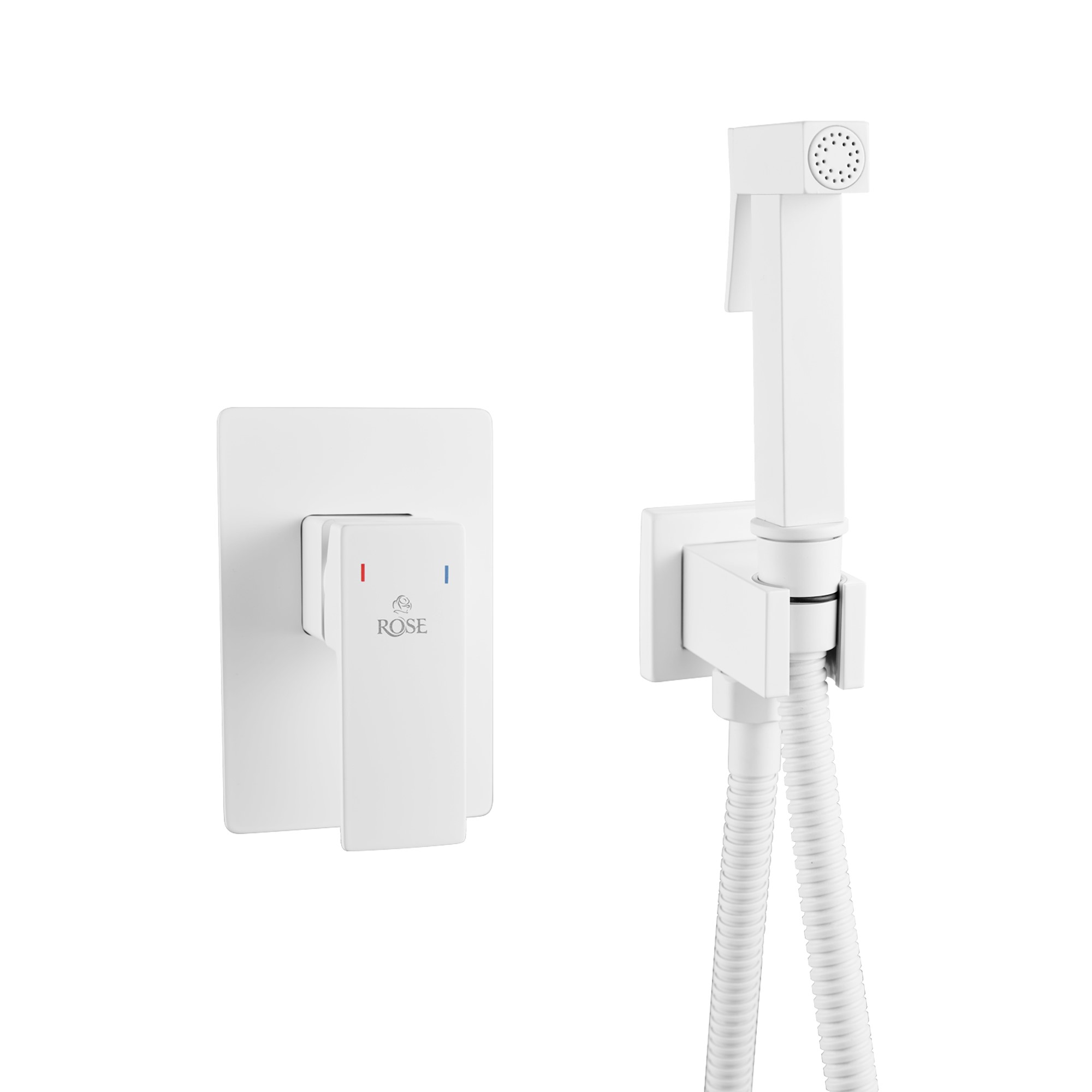 Гигиенический душ со смесителем Rose R2805C, белый арт. 189684