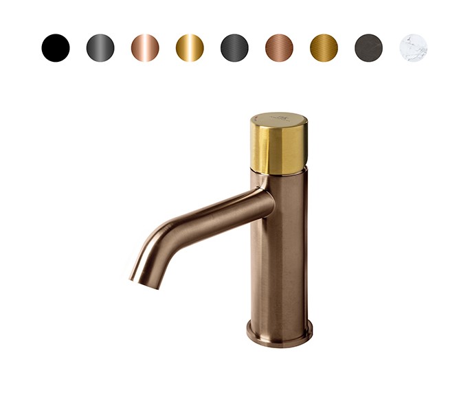 NOKEN ROUND CUSTOM Смеситель для раковины H160 мм, 3/8”, 5 л/мин, без ДК, браш. медь/colors. арт. 35558
