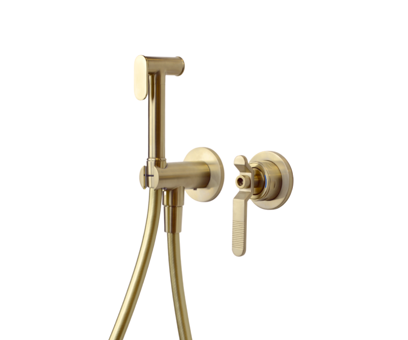 Гигиенический душ со смесителем Bronze de Luxe 1760'S 3253CG, матовое золото арт. 189115