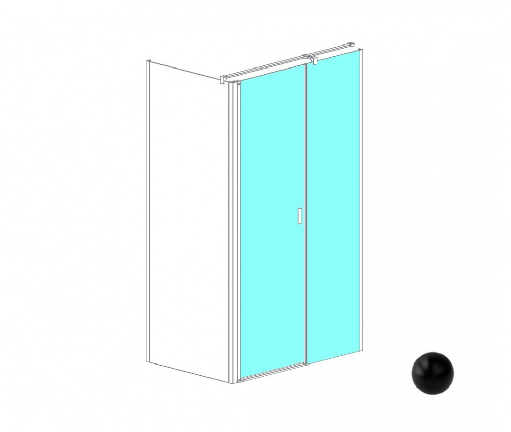 RADAWAY Nes KDS II door 120 R Душевое ограждение, Черный/прозрачное арт. 32770