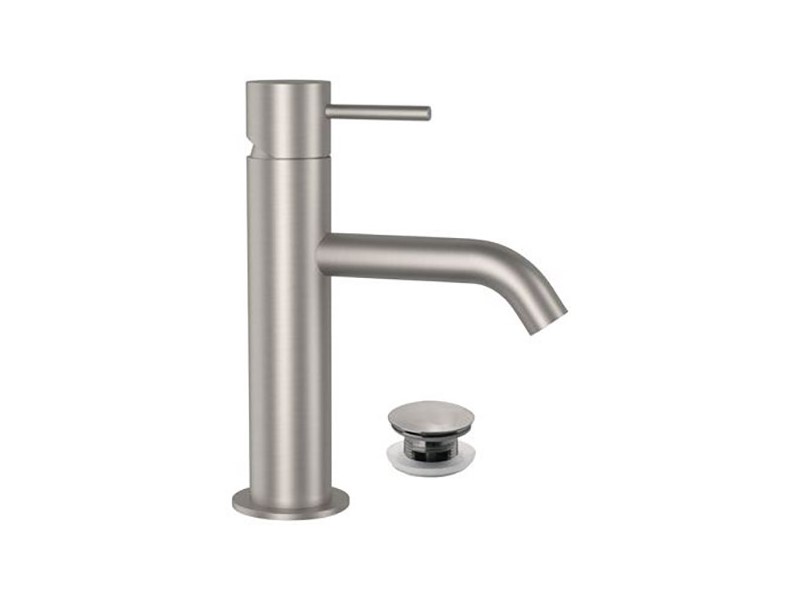 REMER X STYLE Смеситель для раковины с ДК click-clack, вылет 111 мм, INOX арт. 34996