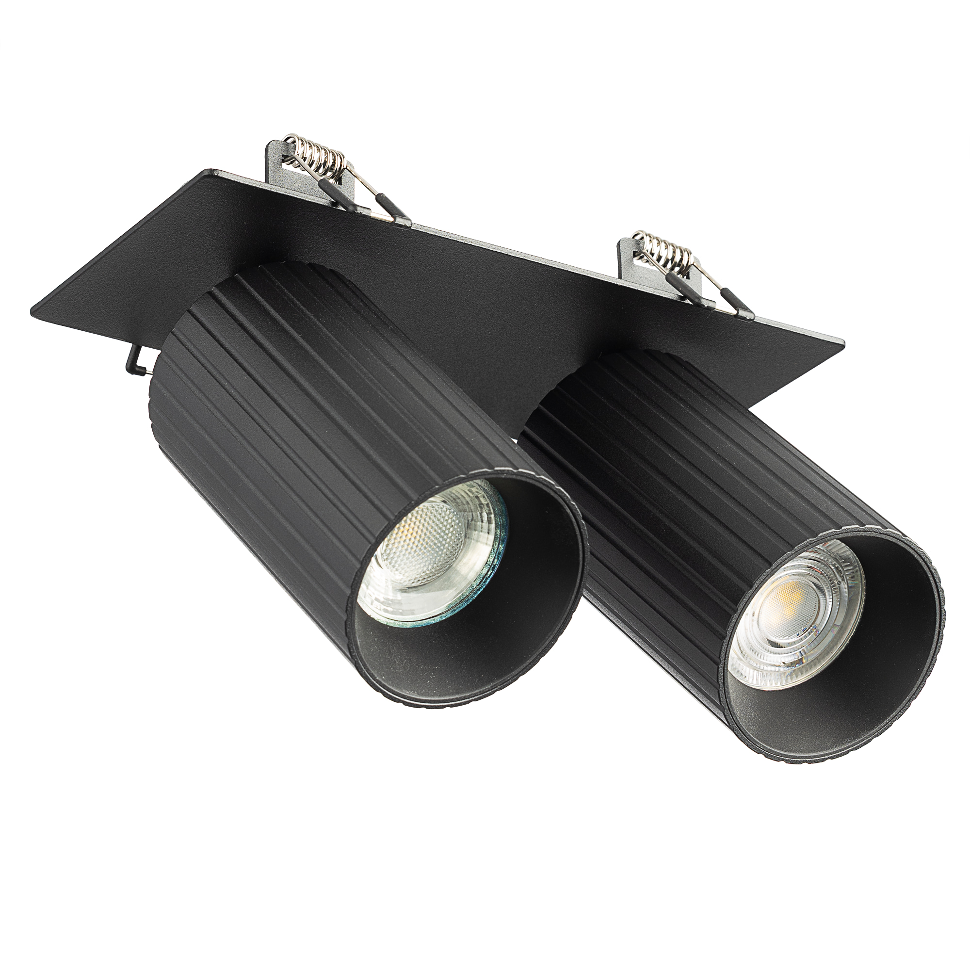 Citilux AXEL CL512D21R Спот поворотный встраиваемый двойной Чёрный Рифлёный арт. 129445