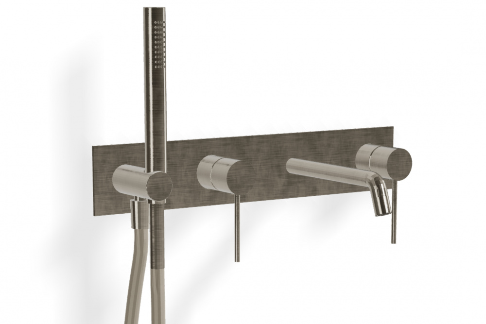 TREEMME Up+ Внешняя часть смесителя для ванны с ручным душем, NF Brushed nickel арт. 39653