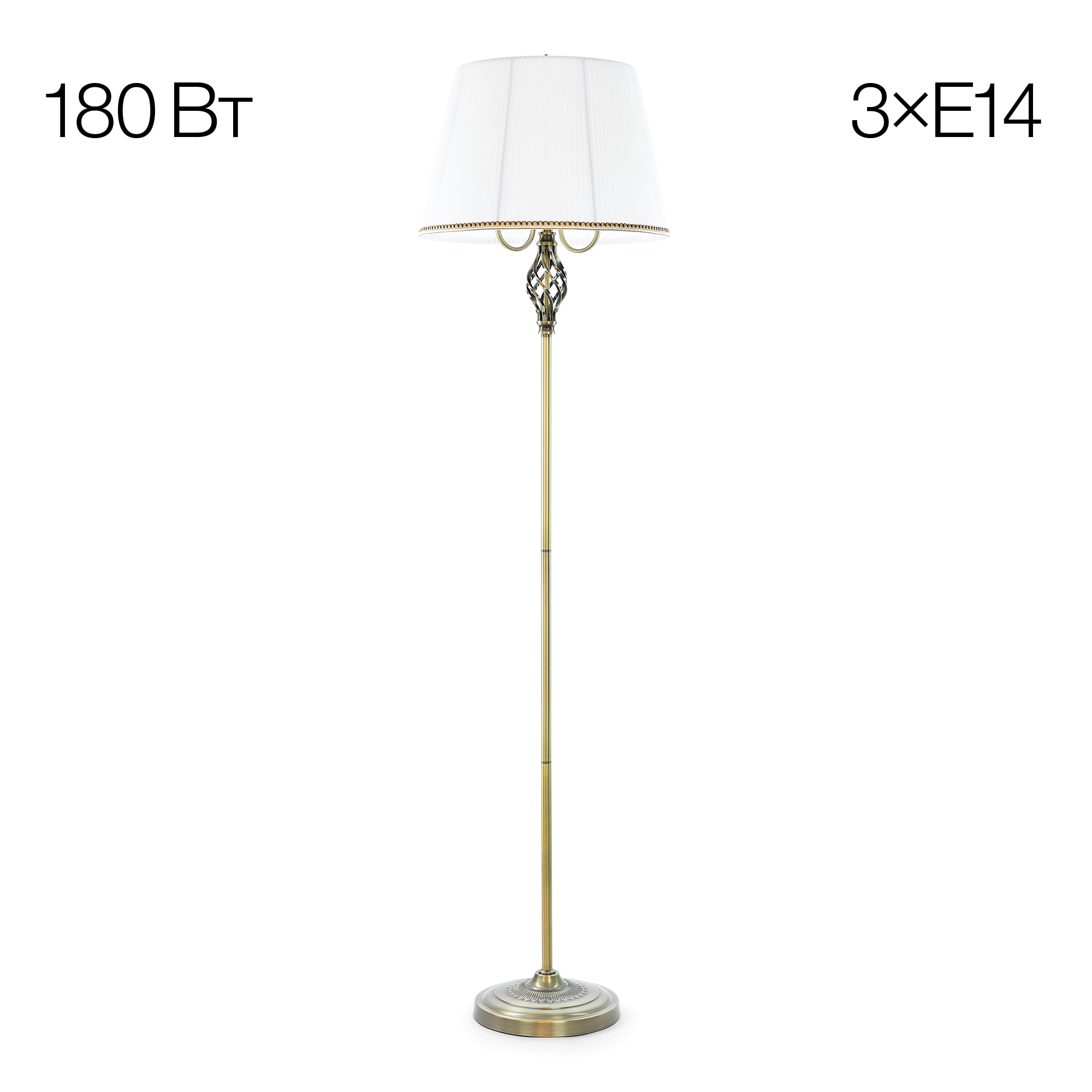 Citilux Вена CL402930 Торшер бронза с белым абажуром арт. 89042