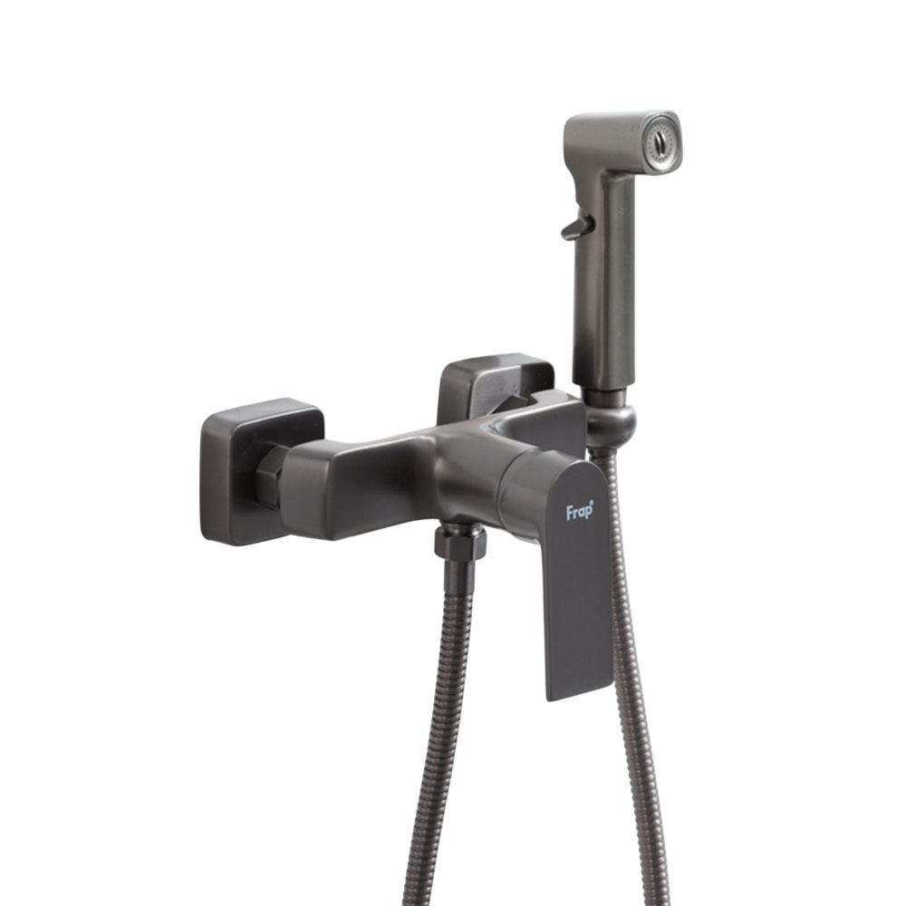 Гигиенический душ со смесителем FRAP F2071-9, оружейная сталь арт. 189716