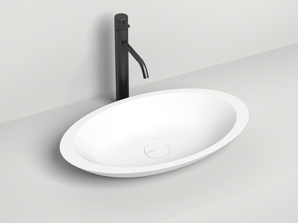 Salini CALLISTA 02 Раковина накладная 575х350х85 мм, без перелива, БЕЗ ДК, S-Stone - белый матовый арт. 36442