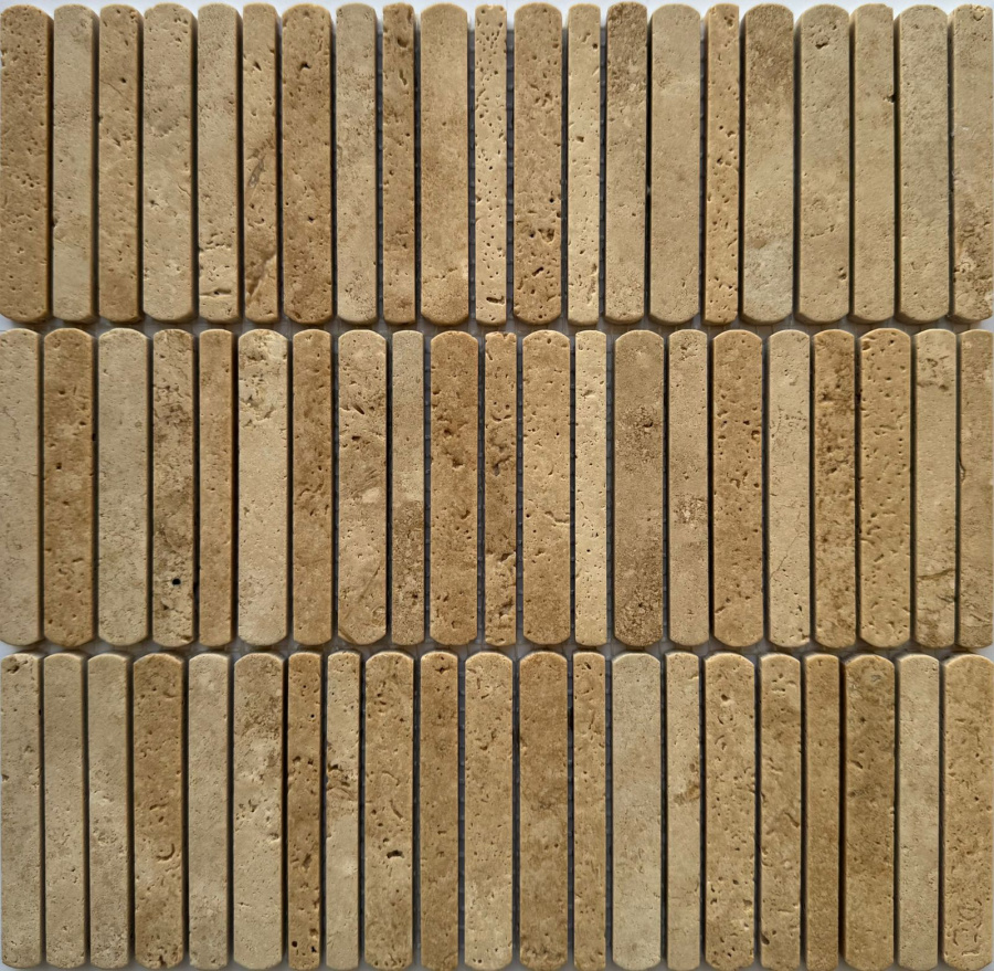 PIX 358 Yellow Travertine, чип 10/12/15*100 мм, сетка 300х305x8 мм, Полированная арт. 82336