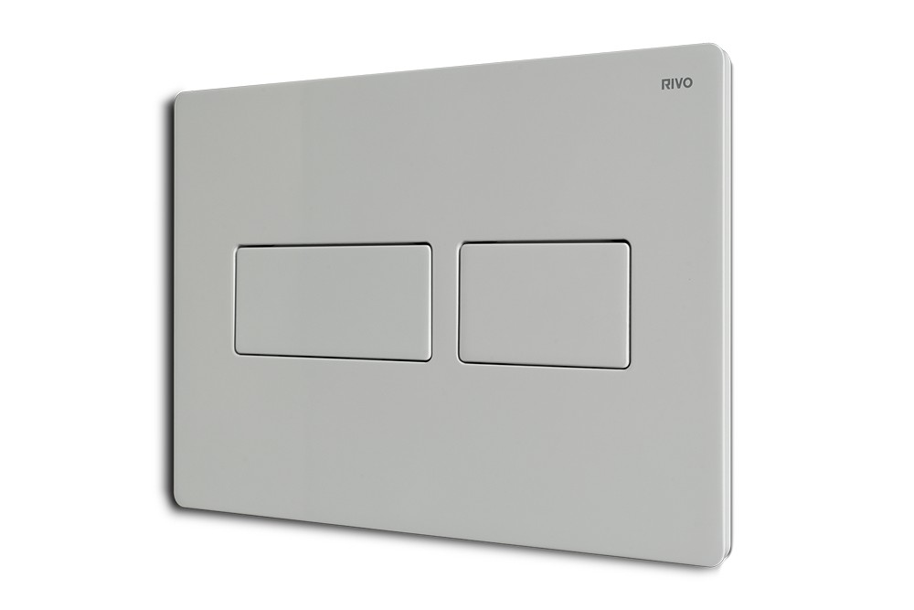RIVO Touch Lux Панель двойного смыва металлическая для баков RIVO Set A, Белый глянец арт. 203195