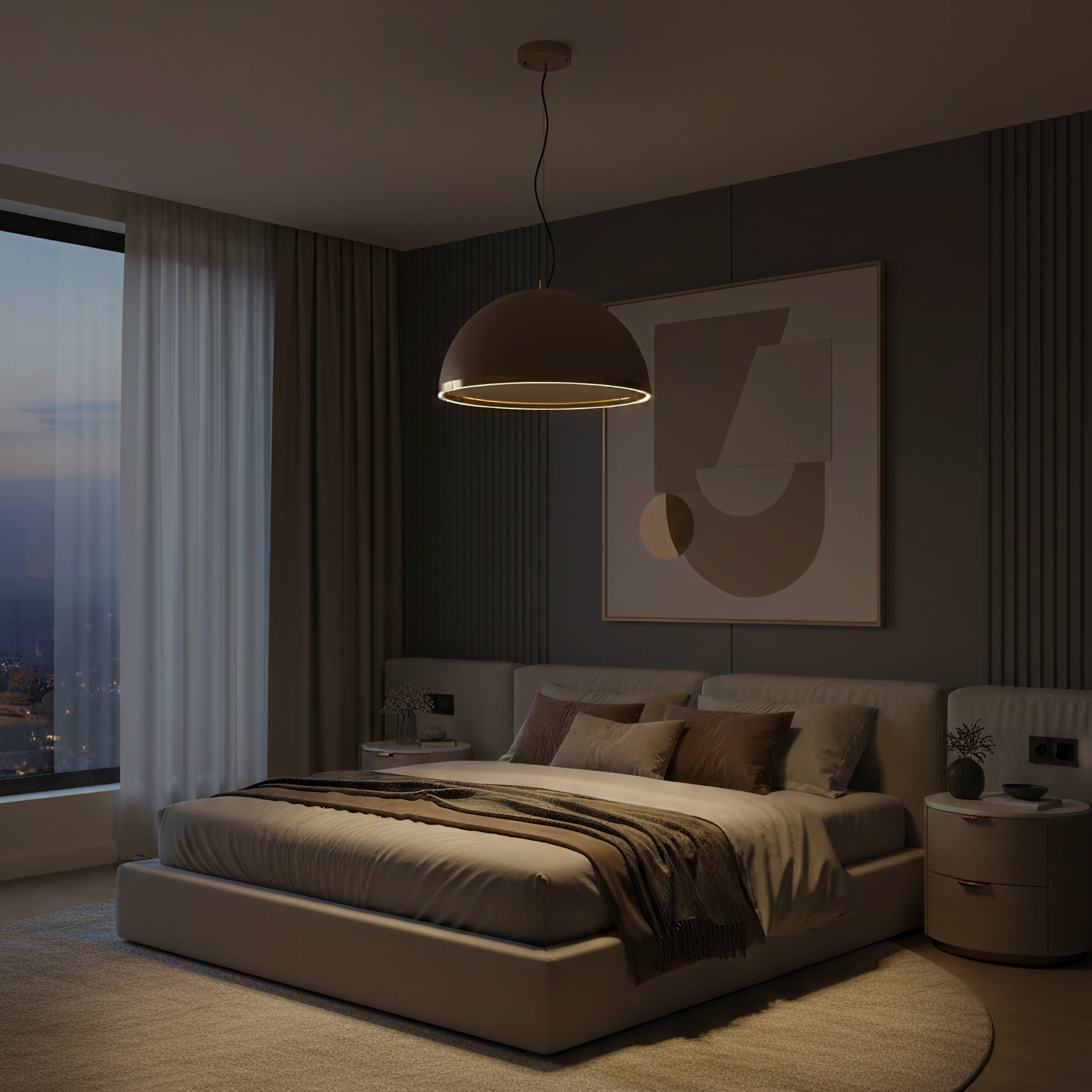 Citilux FLOOM CL736252 Светильник подвесной с пультом Бежевый+Золото арт. 89797