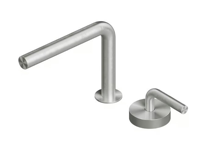 QUADRO DESIGN Levo Смеситель прогрессивный на 2 отверстия из столешницы, Brushed Stainless Steel арт. 35847