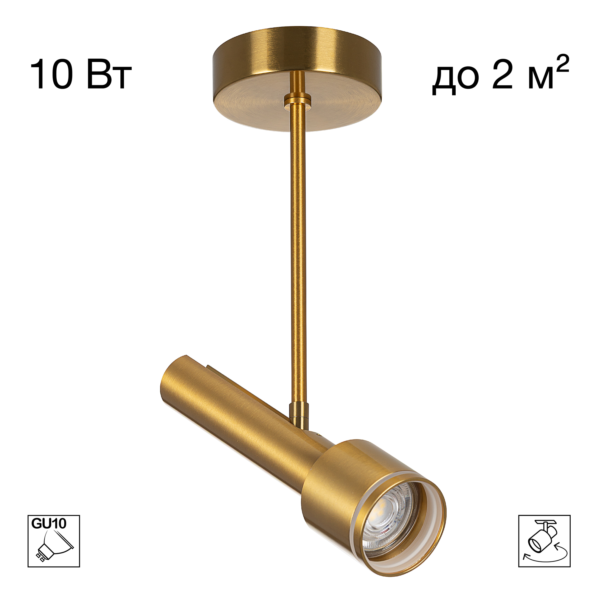 Citilux VEKTOR CL51322_BF Потолочный светильник на штанге Латунь 20см арт. 209846