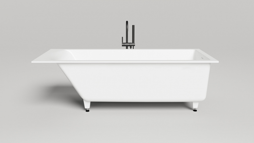 Salini CASCATA KIT Ванна встраиваемая 1796х795х600 мм, S-Stone - белый матовый/фурнитура белый арт. 32363