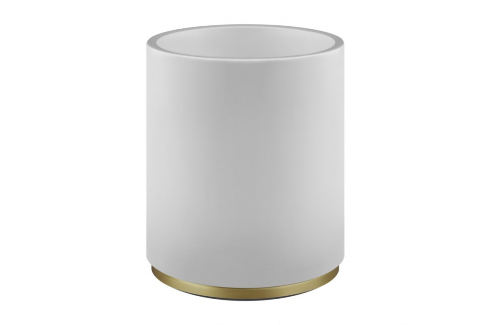 GESSI Корзина для мусора, Ø180, H240 мм, белый/Brushed Brass PVD арт. 30513