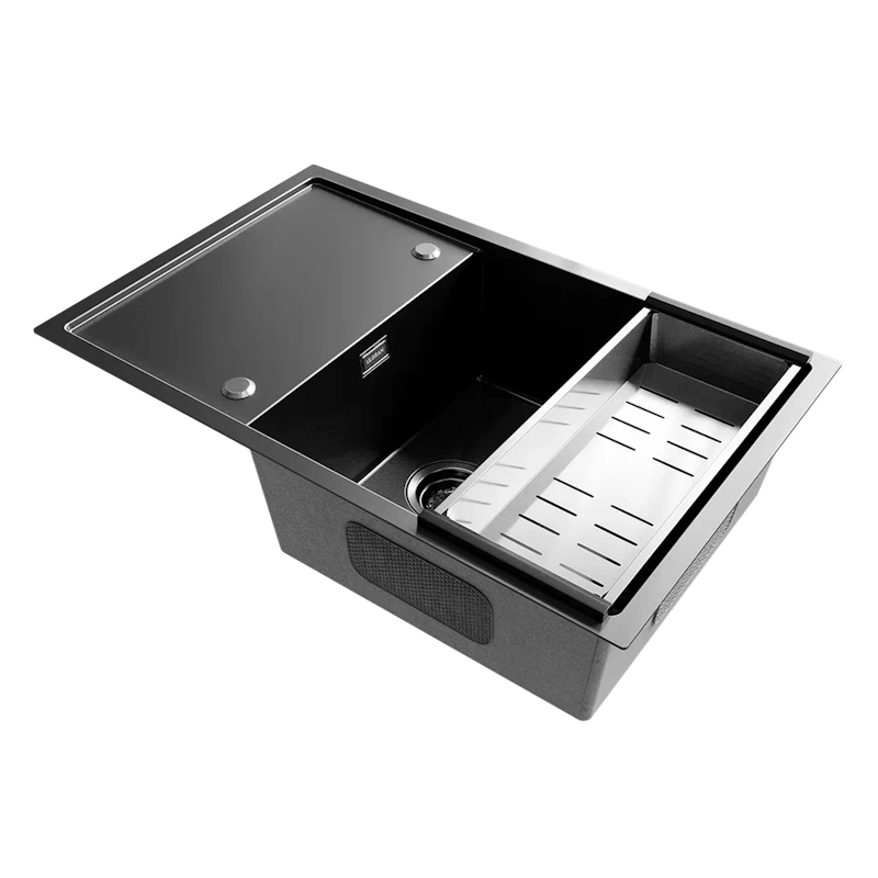 Кухонная мойка Ulgran Steel 780x500, черная брашированная сталь арт. 184428