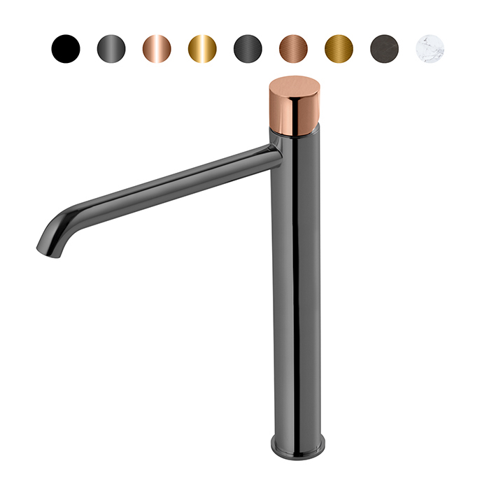 NOKEN ROUND CUSTOM Смеситель для раковины высокий H306 мм, 5 л/мин, без ДК, титан/colors. арт. 35771