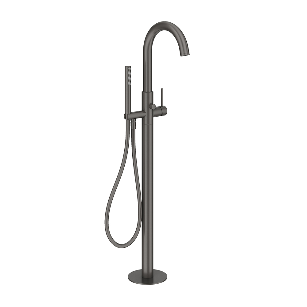 AQUEDUTO CANO Смеситель напольный для ванны с ручным душем, оружейная сталь арт. 40274
