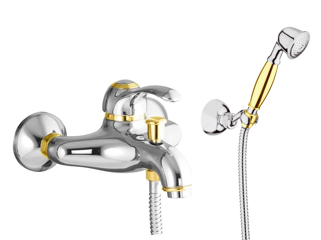 Смеситель для ванны Webert Aurora AU850101017(153), хром/золото арт. 166609