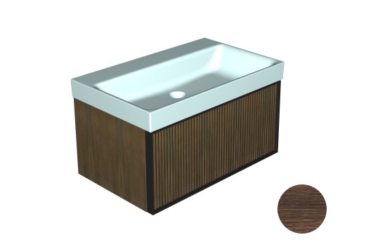 VERONA STYLE QUADRO Тумба подвесная 80 см, 1 ящик, фасад в рамке, LVS L08 Rovere scuro арт. 33862