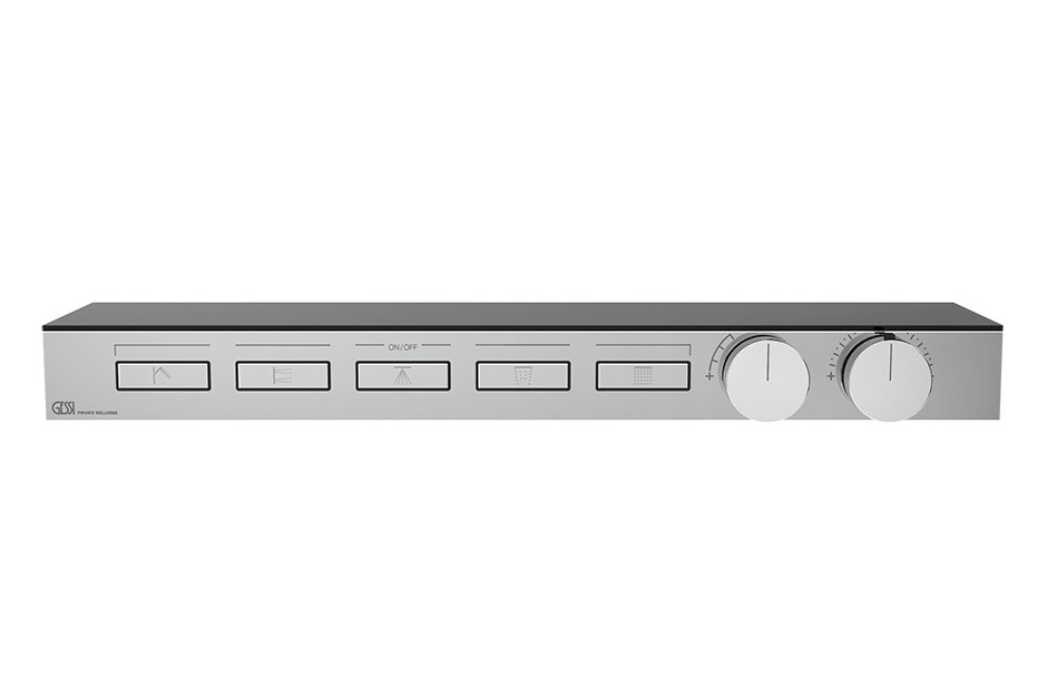 GESSI HI-FI SHELF Внешняя часть термостата с полкой 5 режимов, с кнопками вкл/выкл, Chrome арт. 38003