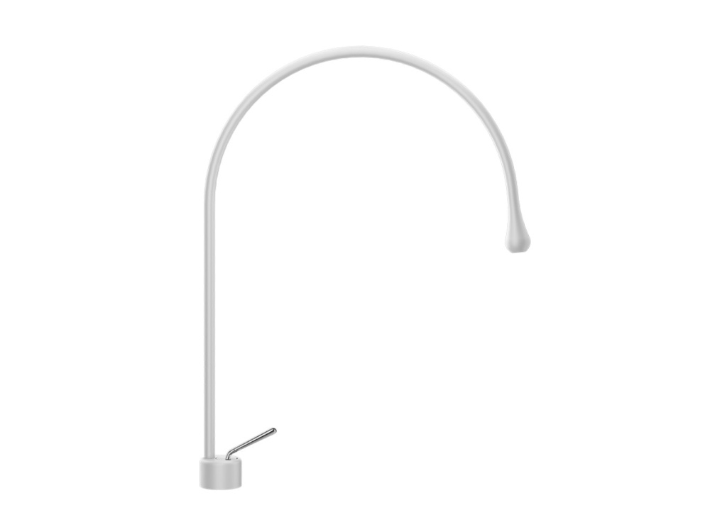 GESSI GOCCIA Смеситель для раковины с длинным изливом R197 мм, без ДК, White CN арт. 122795