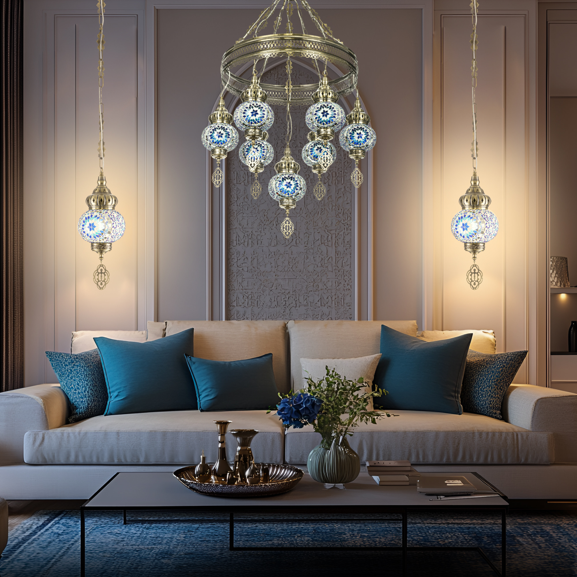 Citilux Каир CL419166 Люстра подвесная Мозаика Синяя арт. 89511