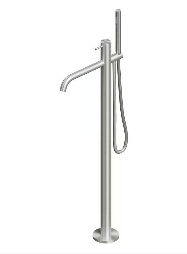 QUADRO DESIGN Смеситель напольный для ванны, Brushed Stainless Steel AISI316L арт. 40035