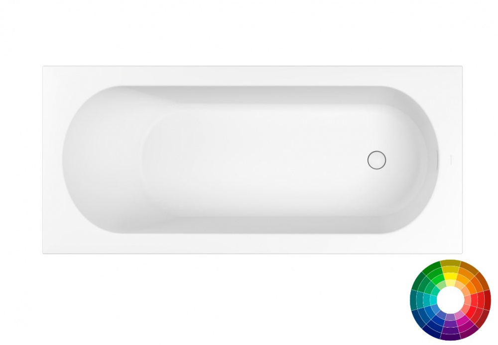 WHITECROSS Gin Ванна из искуственного камня SolidSurface 170x75 см, RAL матовый арт. 32533