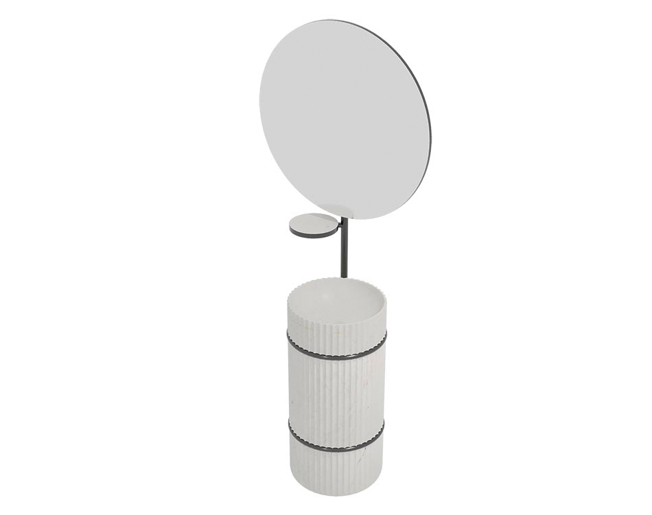 LANTIC COLUMN Раковина напольная с зеркалом и полочкой 41x79,5xH193,2 см, Persian White арт. 36681