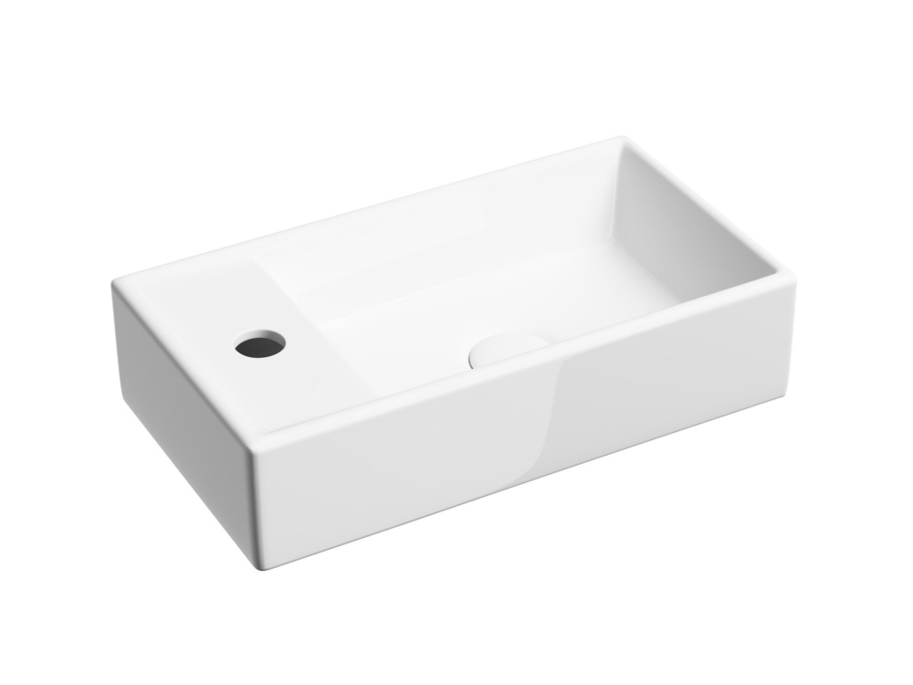 CERAMICANOVA Element Раковина подвесная чаша справа, 407x217xH100 мм, 1 отв. слева, белый арт. 77489