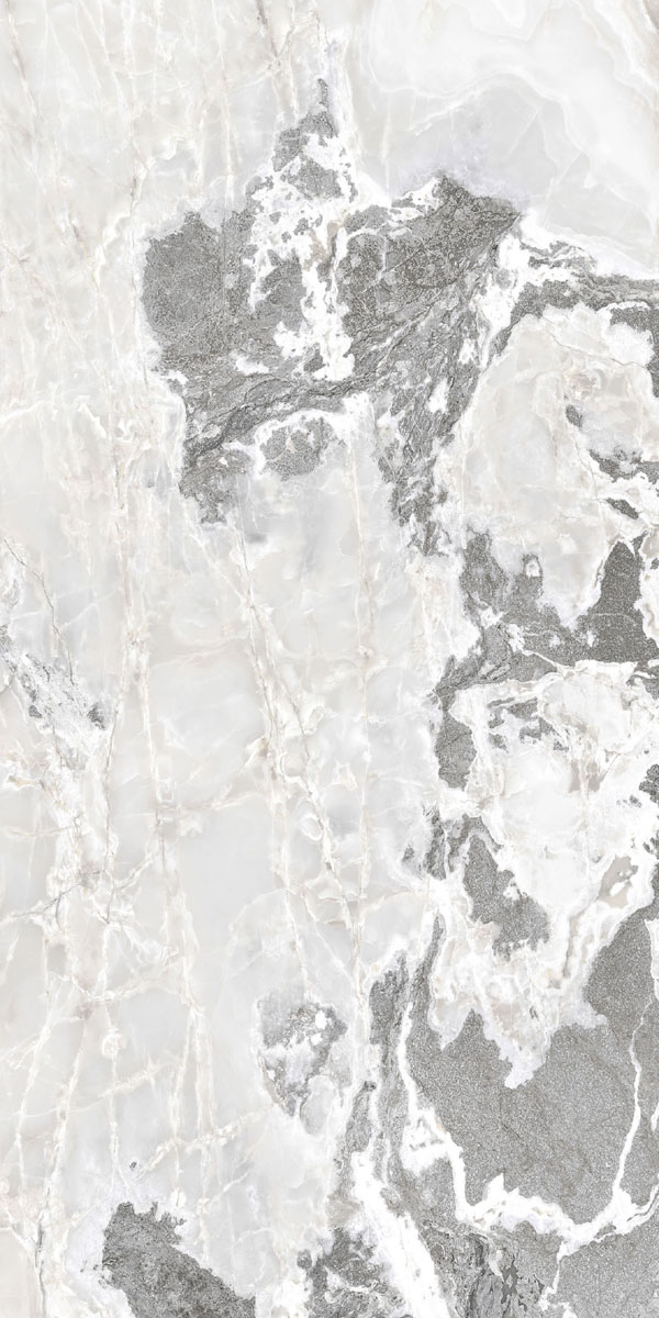 Керамогранит  ONYX&MORE WHITE BLEND GLO 6MM R 120x240 арт. 84026