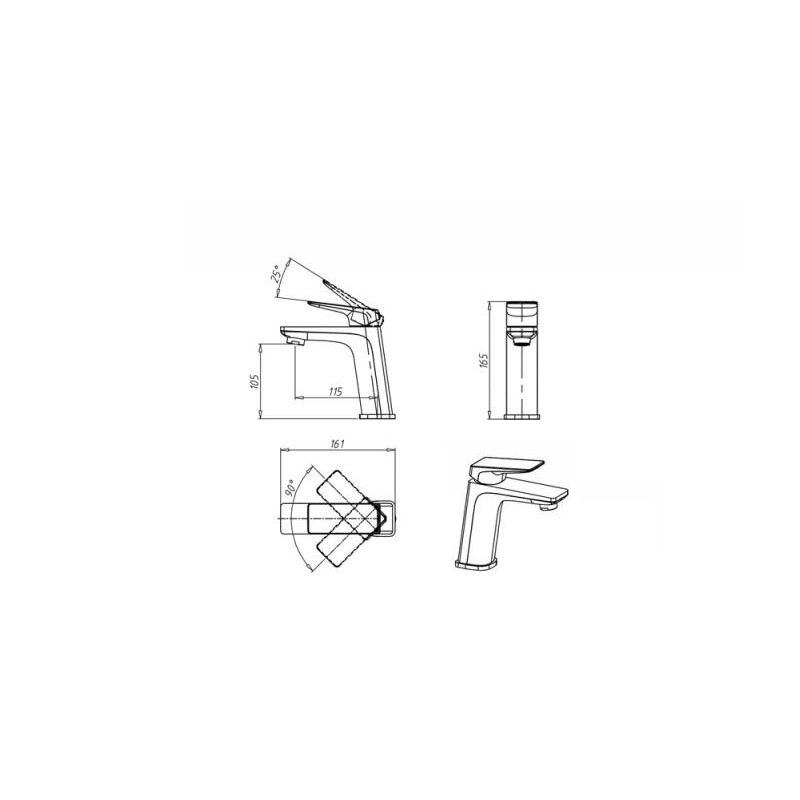 Смеситель для раковины Bravat Frey F1368401CP-ENG, хром арт. 163118