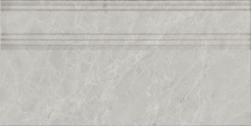 FME027R Плинтус Риальто серый светлый глянцевый обрезной 20x40x1,6 арт. 119523
