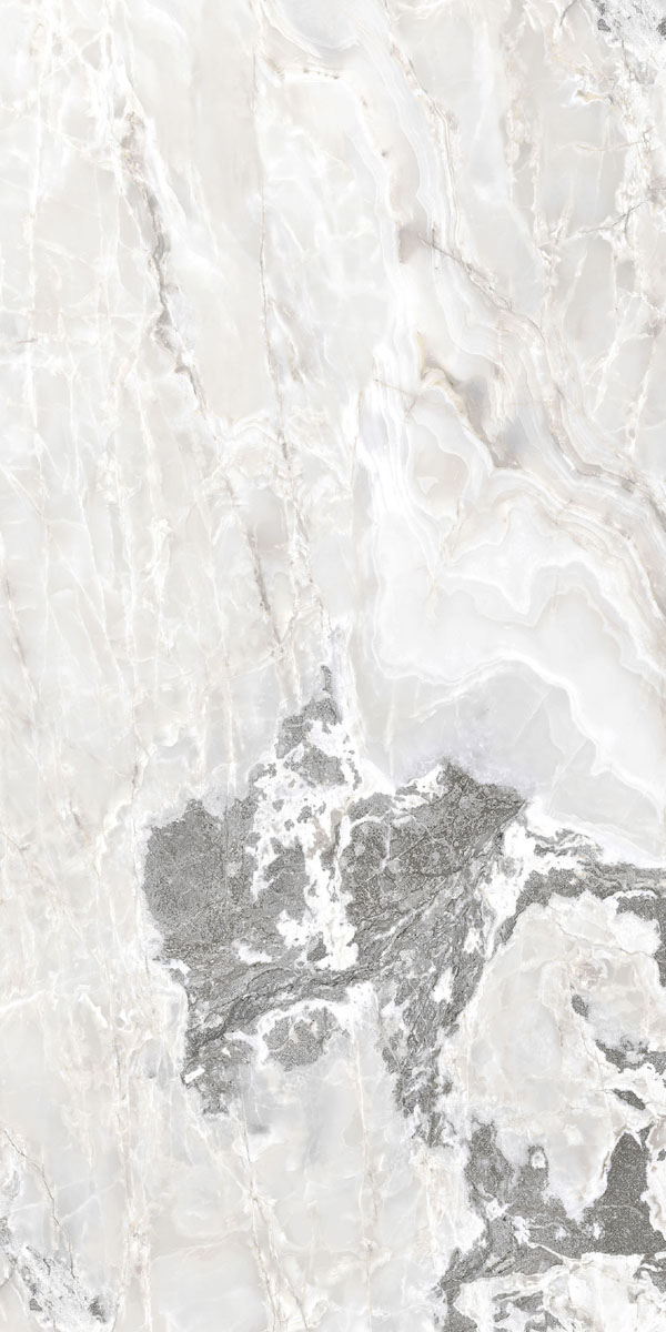 Керамогранит  ONYX&MORE WHITE BLEND GLO 6MM R 120x240 арт. 84026