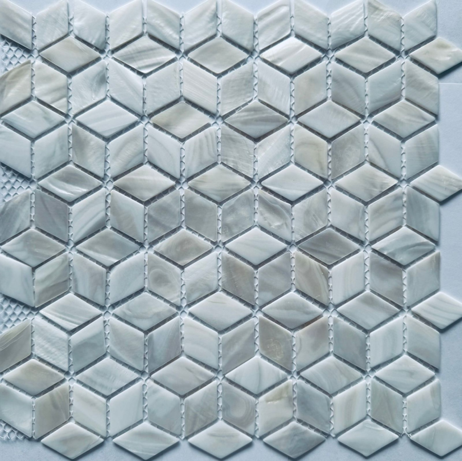 PIX770 из натурального перламутра Super White, чип 25*40 мм, сетка 292х278х2 мм арт. 73924