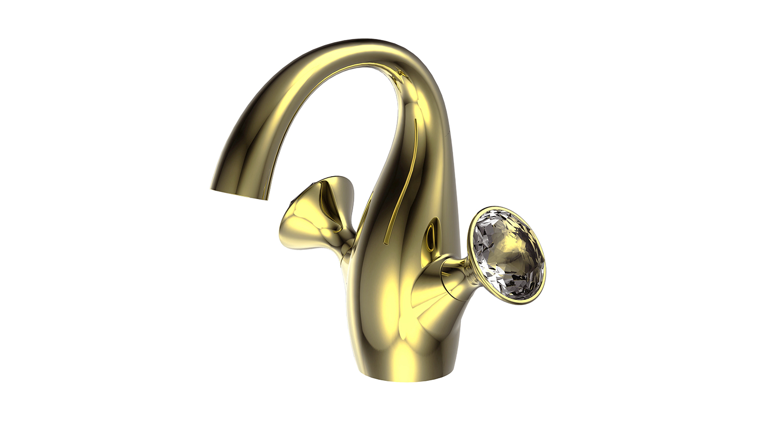 Смеситель для раковины Bravat Swan F14287G-ENG, золото арт. 163130