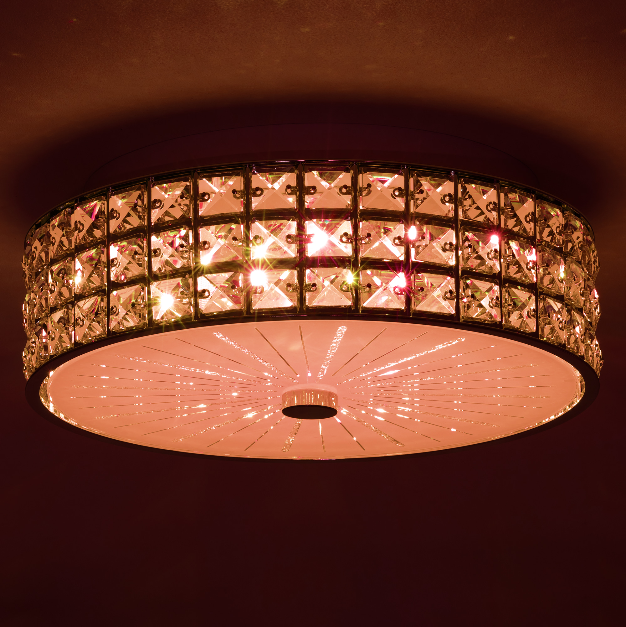 Citilux Портал CL32413G1 LED RGB Люстра хрустальная с пультом Хром арт. 89064