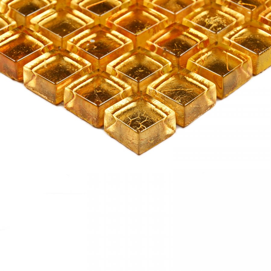 Плитка декоративная стеклянная Classik gold/Золотая классика 15*15 305*305 арт. 90674