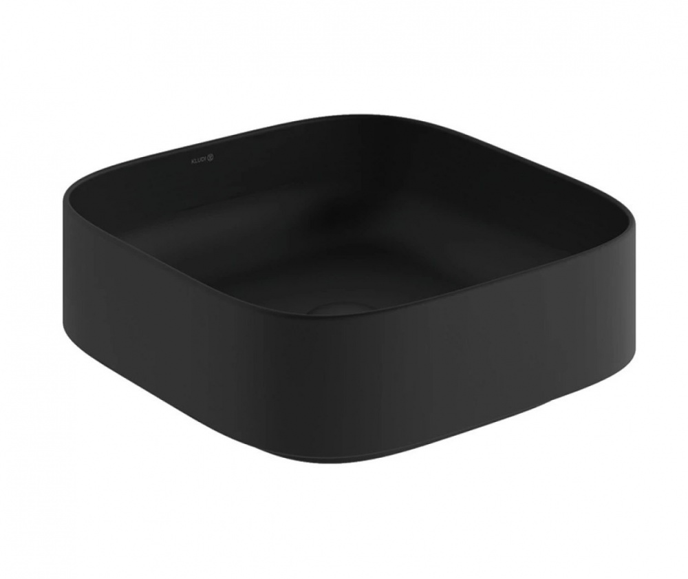KLUDI RESA C Раковина накладная soft-edge, 40х40хH14 см, черный матовый арт. 37093