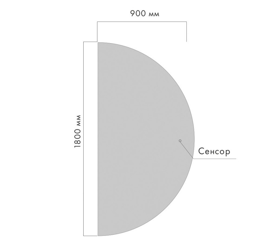 ZEROND Loka Зеркало с подсветкой 4000К, H1800x900 мм, (право/лево), сенсорный выключатель арт. 126069