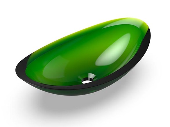 KNIEF CHARM SHAPE Раковина накладная 581x331x169 мм без перелива, без отверстия, хром/80 Aventurin арт. 36958