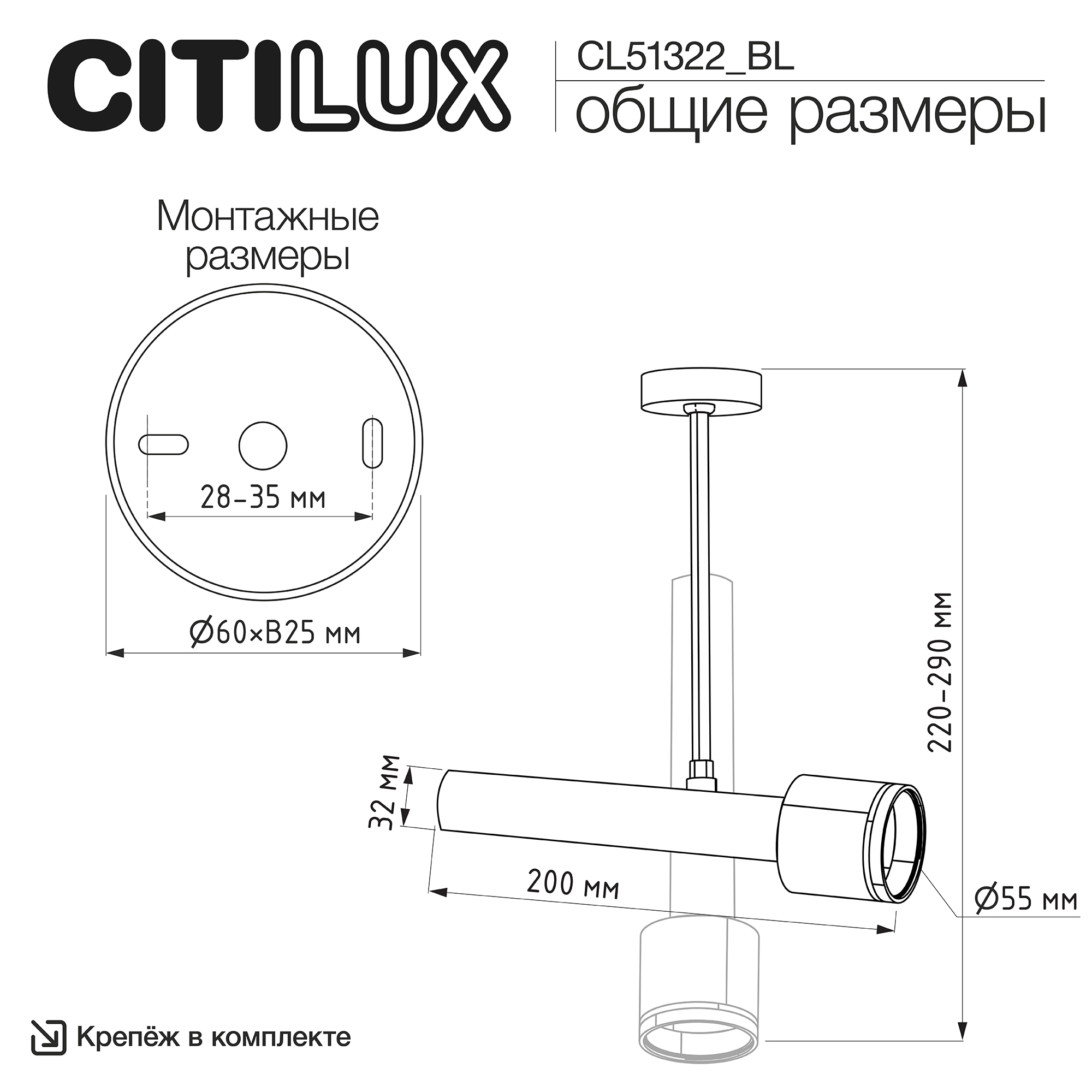 Citilux VEKTOR CL51322_BL Потолочный светильник на штанге Латунь 20см арт. 209861